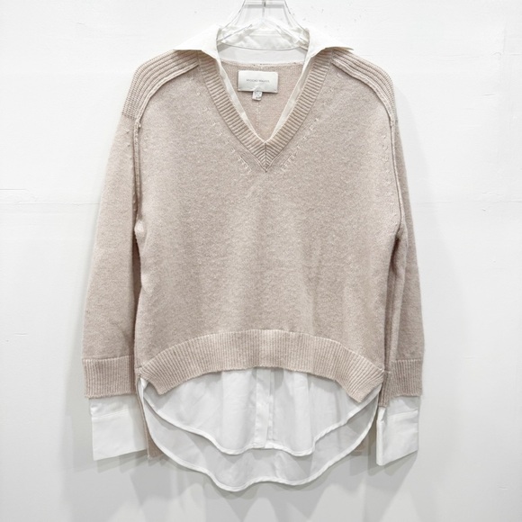 Brochu Walker The Looker Layered V-Neck Oversized Wool Cashmere Sweater Small - Picture 5 of 11